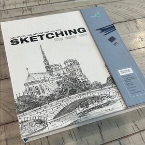 Sketching Art&Craft Drawings Kit Set Color Instruction Book Sketch Pad Pencils